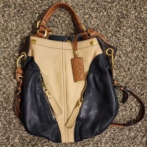 Oryany Navy blue/cream color leather bag